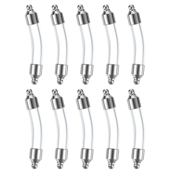 Uxcell 10 pcs Name on Rice Glass Vial Pendant 6mm Widths Transparent Wishing Bottle for Necklace DIY Pendant Craft