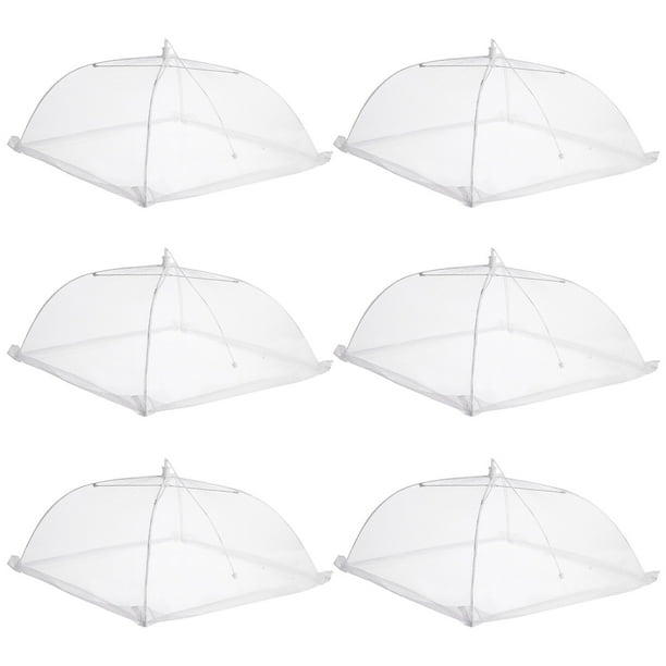 GOOHOCHY 6 cubiertas protectoras para alimentos de 16 pulgadas, plegables, de gasa Trent (blancas)