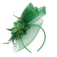 thumbnail image 2 of Baberdicy Bridal Hair Clip - Elegant Feather Fascinator - Wedding Headpiece - Mesh Flower Design - Women's Elegant Hat Strap Flower Mesh Party Hat Hair Clip Green,One Size, 2 of 7