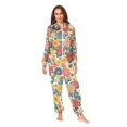 thumbnail image 2 of FORMRS Onesies Pajama for Adults Unisex Hoodie Winter Jumpsuit One Piece Sleepwear, Sizes S-2XL, Vibrant Flowers Pattern, 2 of 7