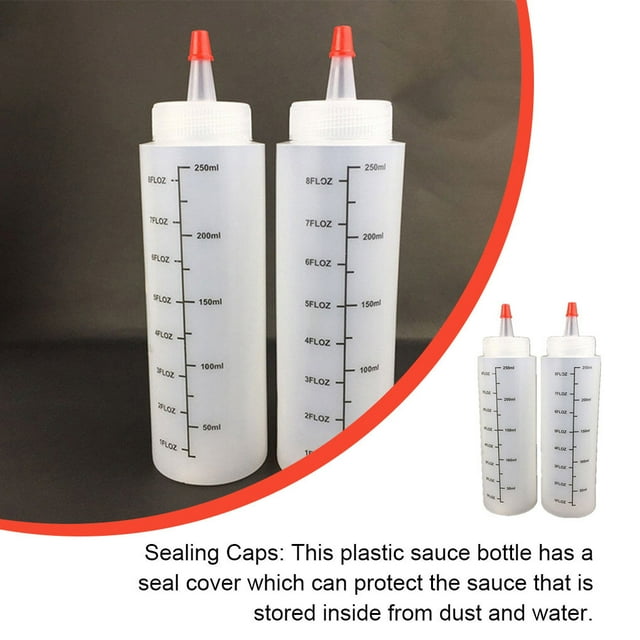 Squeeze Bottles Home Restaurant Kitchen Sauce Bottle Container Ketchup Containers Sauce Bottle Squeezing Storage Tool Liquid Holders 8oz(250ml)