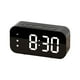 thumbnail image 2 of Reloj despertador LED negro con espejo, reloj digital enchufable con control de sonido y pantalla de temperatura, 2 of 6