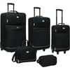 Prima II 5-Piece EVA Expandable Travel Luggage Set, Black