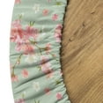 thumbnail image 5 of Ambesonne Flowers Fitted Round Tablecloth, Retro Spring Blossoms, 56"- 60" Diameter, Mint Pink, 5 of 5