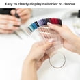 thumbnail image 4 of 300Pcs Clear Nail Swatch Pop Sticks with 6 Metal Rings, Fan-Shaped Nail Colour Display Art Tips, Fake Practice Nail Board for Nail Salon and Beginners Nail Gel Polish Practice, 4 of 8