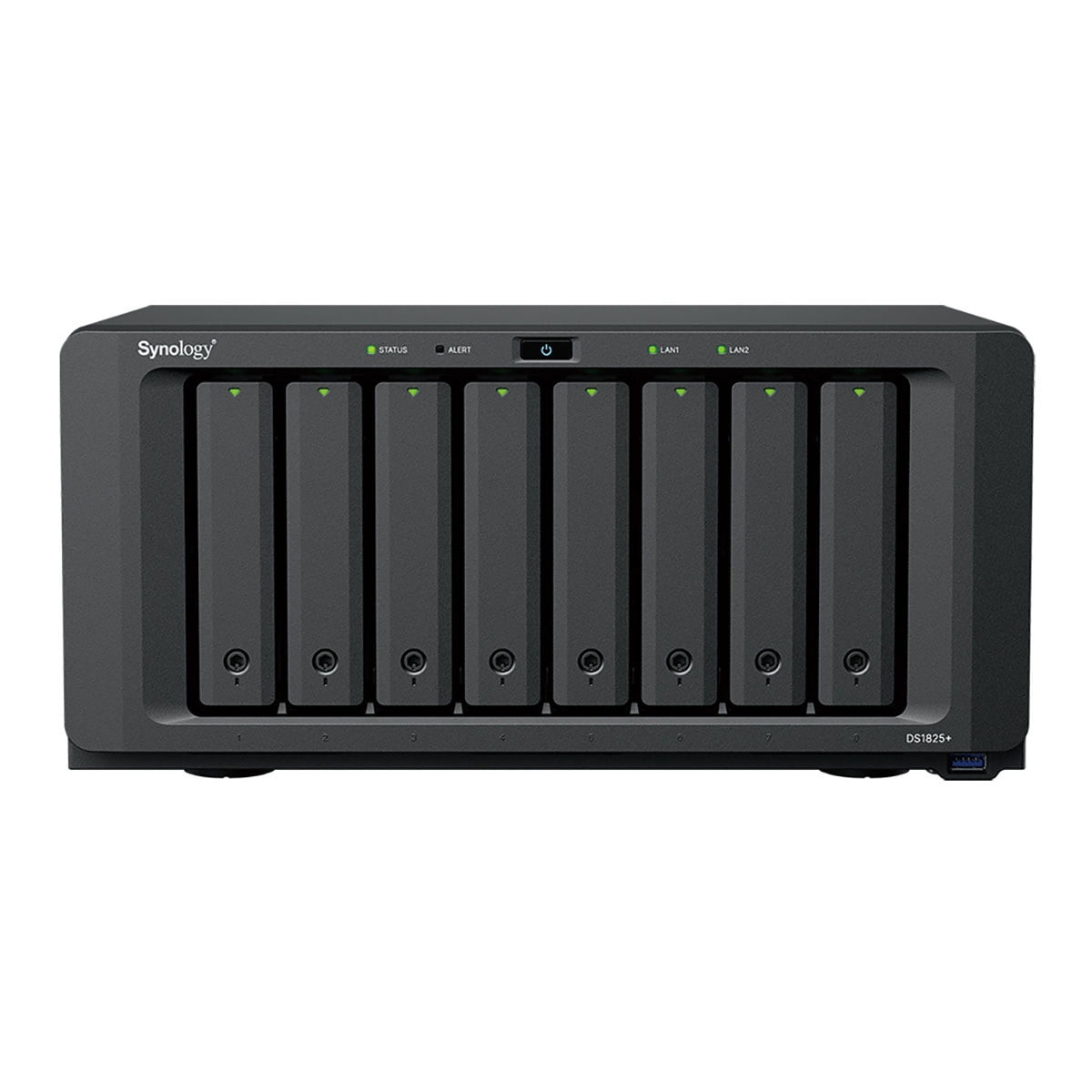 Synology DiskStation DS1825+ SAN/NAS Storage System - 1 x AMD Ryzen V1500B Quad-core (4 Core) 2.20 GHz - 8 x HDD Supported - 0 x HDD Installed - 8 x SSD Supported - 0 x SSD Installed - 8 GB RAM DDR...