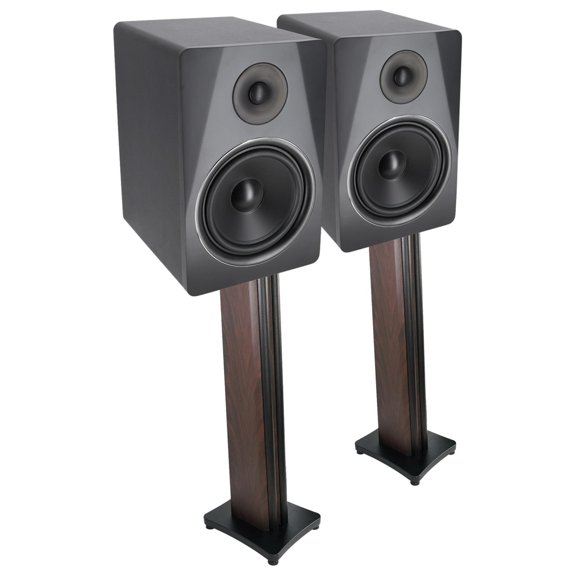 2 Rockville APM8B 8" USB Studio Monitor Speakers 36" Dark Wood Premium Stands