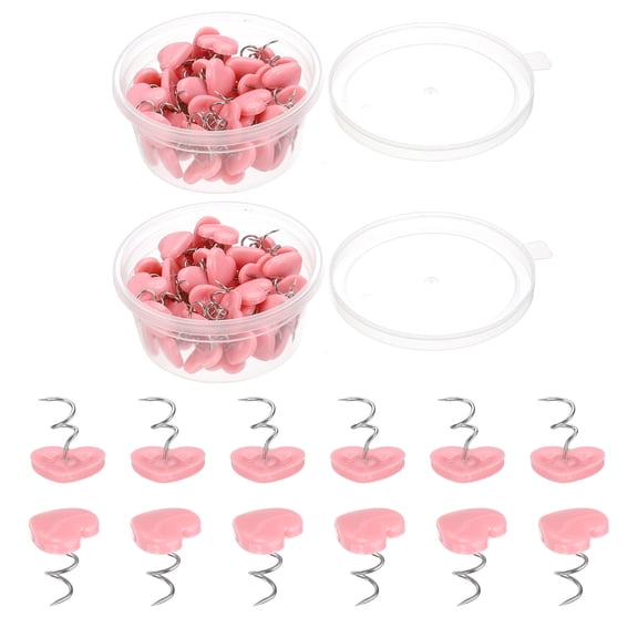 Uxcell 100Pcs Upholstery Twist Pins Headliner Bed Pins Furniture for Bed Armrest Slipcovers Skirt Bed Skirts Fabric SofaPink Heart 0.63x0.55inch