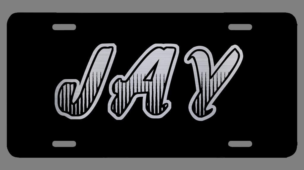 Jay Name Etched Style License Plate Tag Vanity Novelty Metal Etched
