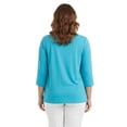 thumbnail image 2 of Turtle Bay New York Women's Classic Comfort Fit 3/4 Sleeve length Crew Neck Jersey Knit T-Shirt, 2 of 6