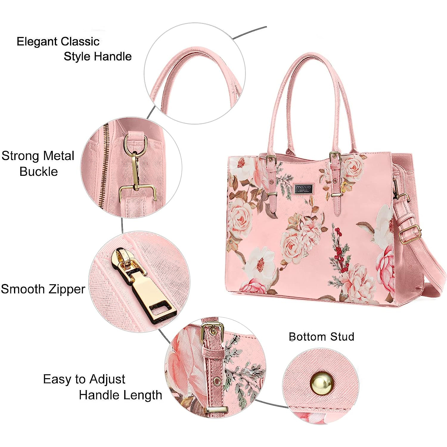 Sac Tote Ordinateur MOSISO Femme – Cuir PU étanche, Grand Format – Avec Clutch Et Nœud Papillon – Pour Travail, Bureau, Enseignant