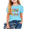 thumbnail image 2 of Spazoro Little & Big Girls Boys T-Shirts Tees, Crew Neck Casual Graphic Short Sleeve Breathable Summer Tops for Kids Unisex Sky Blue Size 9 T, 2 of 7