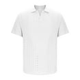 thumbnail image 5 of BXINGOHAI Men's Knit Shirt Short Sleeve Crew Neck Casual Summer Fit Hollow Out Solid Color Knitted Shirts White,XXL, 5 of 7