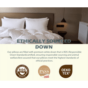 Overcloud Goose Feather and Down Pillows Queen Size Set of 2, with Premium 100% Cotton Shell | Goose Down Blend, Ergonomic Neck Support, Hotel-Grade Comfort | Hypoallergenic & Airflow-Enhanced Des