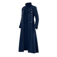 thumbnail image 6 of Hulanddfd Mens Coat Long Trench Coat, Stand Collar Zip Up Outerwear with Pockets, Casual Winter Top, 6 of 6