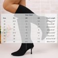thumbnail image 3 of Women Pointed Toe Side Zipper Stiletto Knee High Boots Solid Color Faux Suede Elegant Fall Winter Boots Multi Color US Size 4.5 To 8.5 Black, 3 of 9