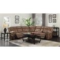 thumbnail image 5 of Bowery Hill Microfiber Reclining Sectional Sofa with Console and Wedge, Brown, 5 of 5