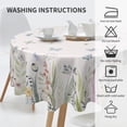thumbnail image 4 of Spring Floral Round Tablecloth 60x60 Inch Watercolor Sage Green Flower Leaf Butterfly Summer Table Cloth Washable Polyester Fabric Farmhouse Holiday Tablecloths for Home Kitchen Party Decor, 4 of 6