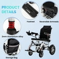 thumbnail image 3 of Erinnyees 24V Electric Wheelchair Foldable, 500W Dual Motor All-Terrain Lightweight Wheelchair, Silver, 3 of 8