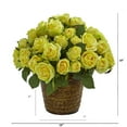 thumbnail image 2 of Nearly Natural A1098-YL Rose Artificial Arrangement in Basket - Yellow, 2 of 2