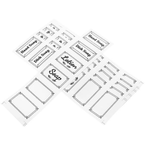 Raindrops  6 Pcs Waterproof Hand Soap Labells Shampoo Removable Decals Stickers