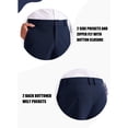 thumbnail image 5 of MASKERT Men's Dress Pants-Classic Fit Flat Front Work Dress Pants 29" Stretch Casual Pants Lightweight with Pockets Navy Blue, 5 of 9
