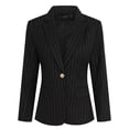 thumbnail image 3 of AZoiNM Women's Slim Fit Pinstripe Blazer Suit Set, 2 Piece Business Casual Outfit for Spring Summer Fall, Office Interview Work Attire, 3 of 7