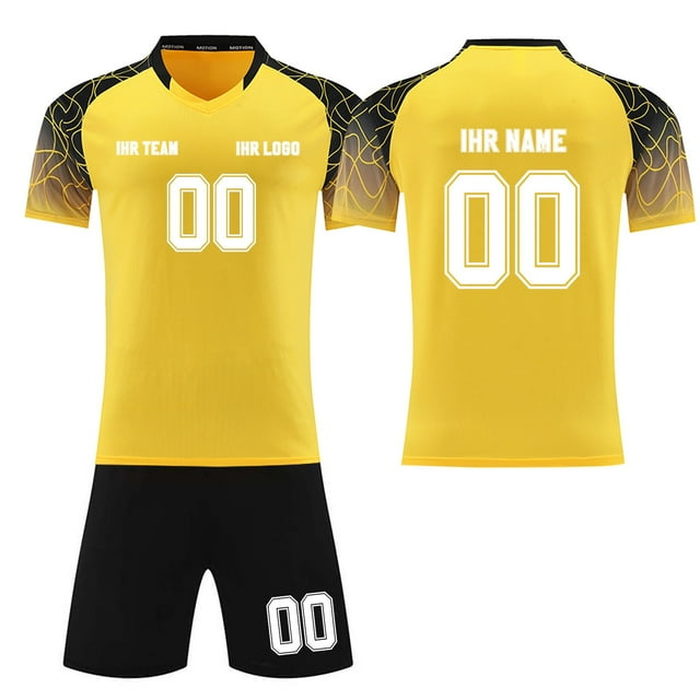 Custom Football Kit Set for Adult and Child, Name Number Team Logo DIY Family Match Personalized Jersey Shirt Shorts Set, Dad and Son Matching Outfits Green XXL