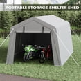 thumbnail image 7 of EastVita 7x15 FT Motorcycle Storage Sheds Portable Shed with Rolled Up Zipper Door Gray, 7 of 7