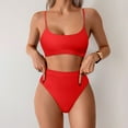 thumbnail image 2 of Huowey Womens High Waisted Swimsuits Bottom Padded Bathing Suits Bikini Sets Tops 2PCS Swimwear Pool Bathing Suit Honeymoon Cruise Trendy Wear, 2 of 5