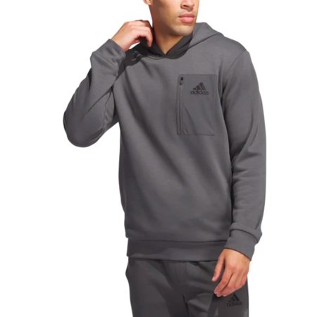 adidas Men?s Regular Fit Kangaroo Pockets Hoodie - Gray (Gresix), X-Large
