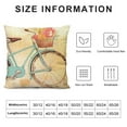 thumbnail image 6 of Nawypu  Vintage Bicycle Flower Throw Pillow Covers Retro Bike with Beautiful Flower Leaves Decorative  Throw Pillow Cushion Cover Summer Farmhouse Decor Pillow Cases  12x12in, 6 of 6