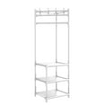 thumbnail image 2 of Miogawg Corner Clothing Racks Freestanding, Metal Coat Racks With Hooks, Heavy Duty Clothes Rack With 3 Tier Storage Shelves, Space Saving Organizer For Entryway Or Bedroom, 2 of 7