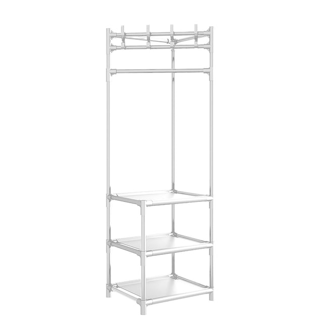 Ohufall Coat Rack Freestanding Closet Organizers and Storage Hall Tree With 2 Storage Shelves Corner Storage Organizer For Entryway Bedroom