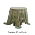 thumbnail image 3 of Uuiauoio Vintage Ruffle Tablecloth for Round Tables,Farmhouse Embroidered Cotton Table Cloth Cover Decor for Dining Room Wedding Banquet, 3 of 6