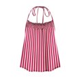 thumbnail image 3 of UPPADA Womens Striped Halter Camisole Tank Tops Vacation Open Back Crop Tops Flowy Pleated Y2k Tshirts Cute Boho Tanks,Tank Top for Women Loose Fit Pink,M, 3 of 5
