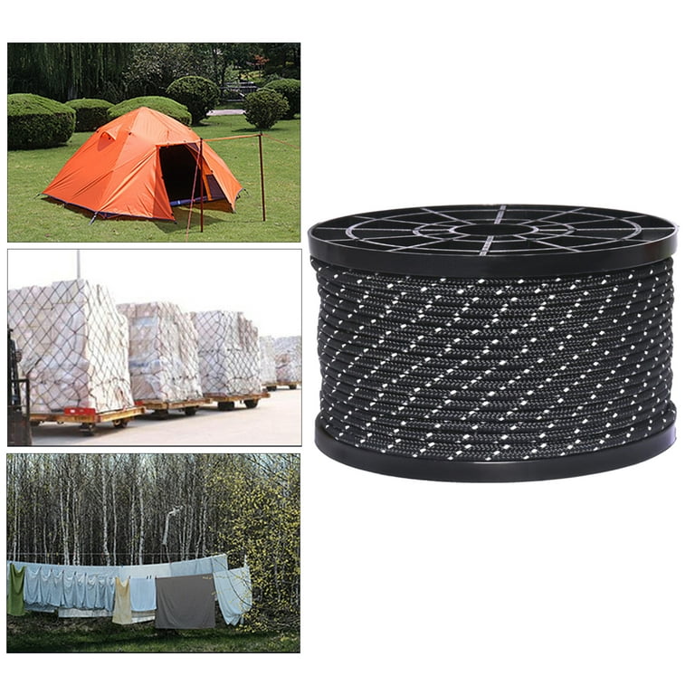 55 Yard Reflective Guy Strand Camping Tent Gazebo Tarp Rope Cord
