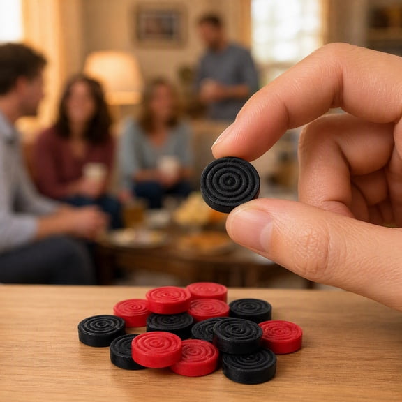NICEXMAS 24-Piece Round Checkers Game Replacement Pieces Set for Games
