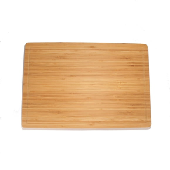 BambooMN Heavy Duty Premium Bamboo Cutting Board - 17.25"x11.75"x0.75" - Grooved/Flat - 2 Pieces
