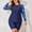 Navy, variant on HOMBOM Womens Plus Size Rash Guard Bathing Suit Swim Top with Boyshorts Modest Floral Two Piece Navy Summer Swimwear for Young Woman