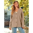 thumbnail image 2 of Women's Cardigan 2023 Open Front Oversized Button Lightweight Sweaters V Neck Loose Cardigans Knit Outwear, 2 of 14