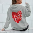 thumbnail image 5 of Sales Today Clearance Hoodies for Women Women's Long Sleeved More Self Love Letter Printed Hoodie Hoodie Hoodie, 5 of 6