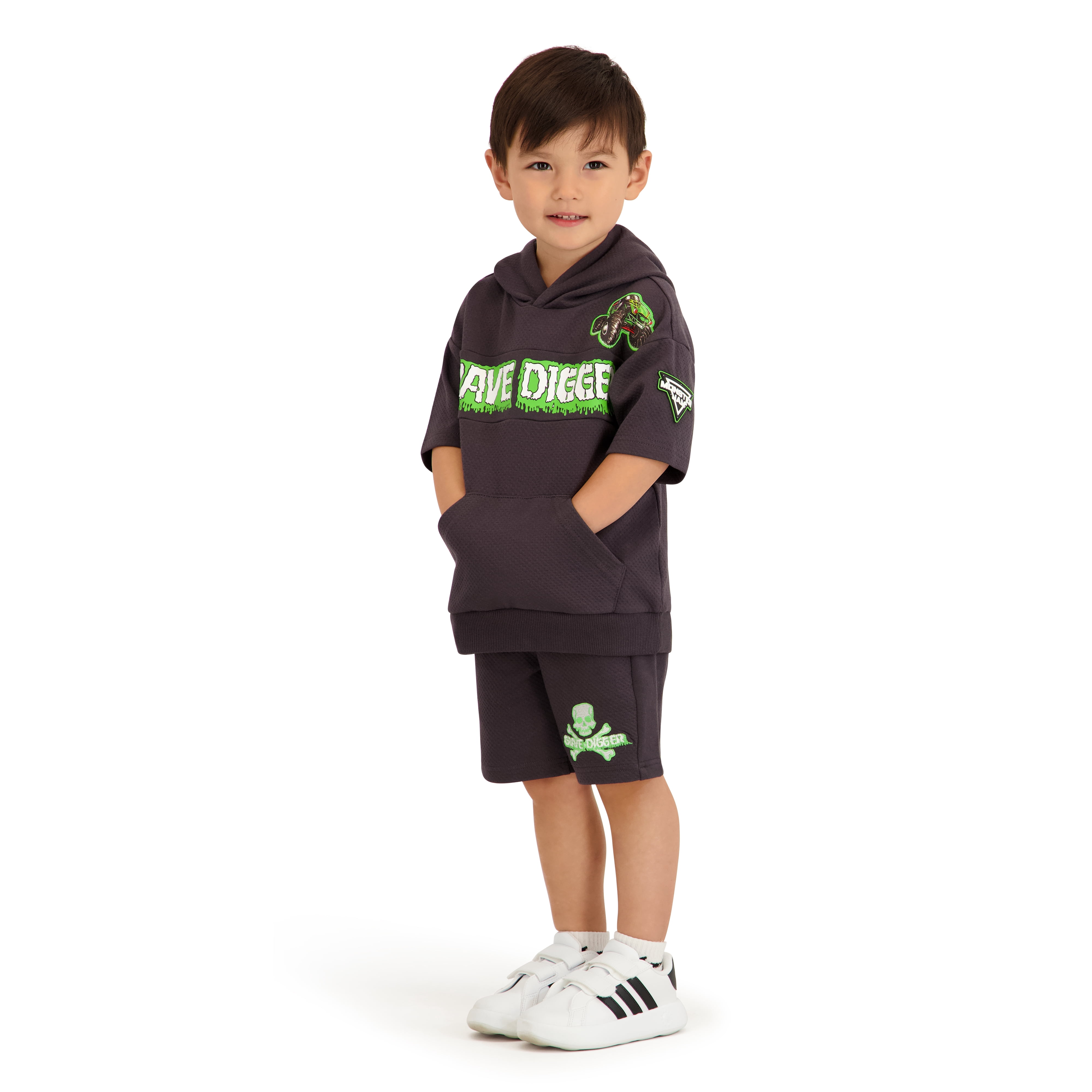 Monster Jam Toddler Boy Textured Knit Short Set, Sizes 12 Months-5T