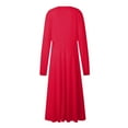 thumbnail image 4 of SNOWSONG Sundresses for Women 2024 Clearance! Women's 2024 Summer Autumn V-neck Long Sleeve Swinging Fashion Dress Long Dress, Boho Dresses, Casual Dresses, Maxi Dress for Women 1PC dress Hot Pink M, 4 of 4