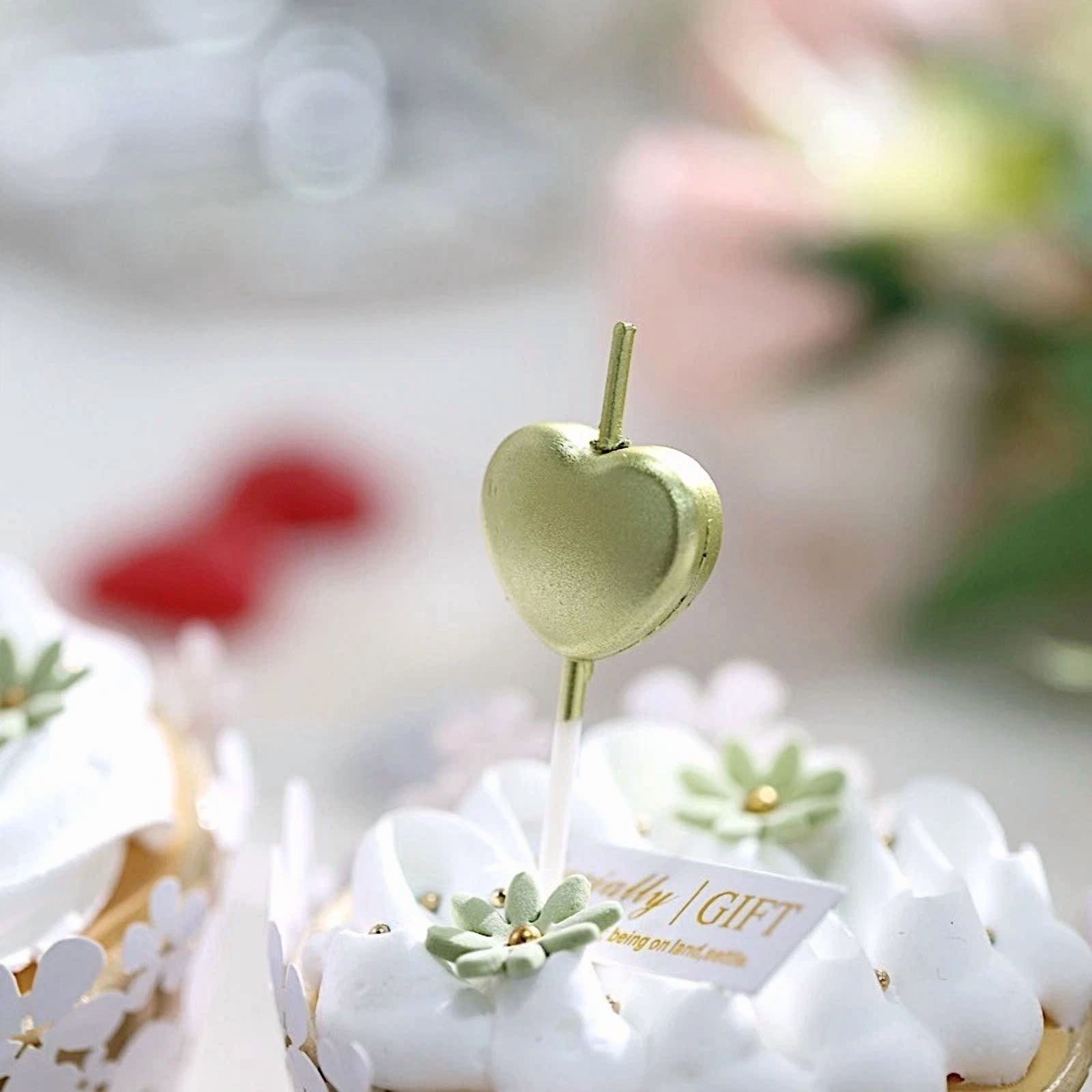 BUTTERFLY- 10 Assorted Birthday Cake Candles Dessert Topper Heart Design Party Decorations