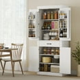 thumbnail image 2 of 72" Kitchen Pantry Cabinet, Kitchen Storage Cabinet with Barn Doors, White, 2 of 10