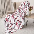 thumbnail image 3 of Sigee Cherry Blossoms for Flannel Blanket - Ultra-Soft, Warm and Cozy, Perfect for Couch, Bed, or Travel-40"x30", 3 of 6