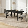 thumbnail image 4 of Industrial Dining Table for 4-6 People, 63" Long Wooden Kitchen Table with Sturdy Metal Frame & Black Finish - Seats 4 Rectangular Counter for Dinner, Kitchen, Dining Room - Black, 4 of 8