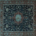 thumbnail image 1 of Ahgly Company Indoor Square Medallion Light Blue Traditional Area Rugs, 4' Square, 1 of 4
