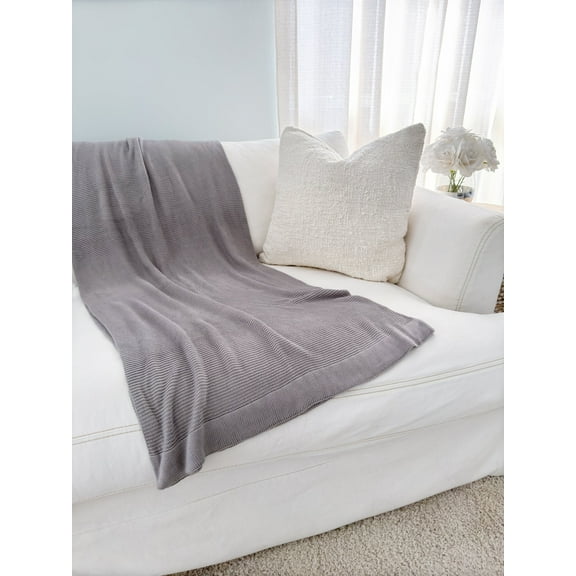 Opulent Bamboo Knit Throw Classic Grey